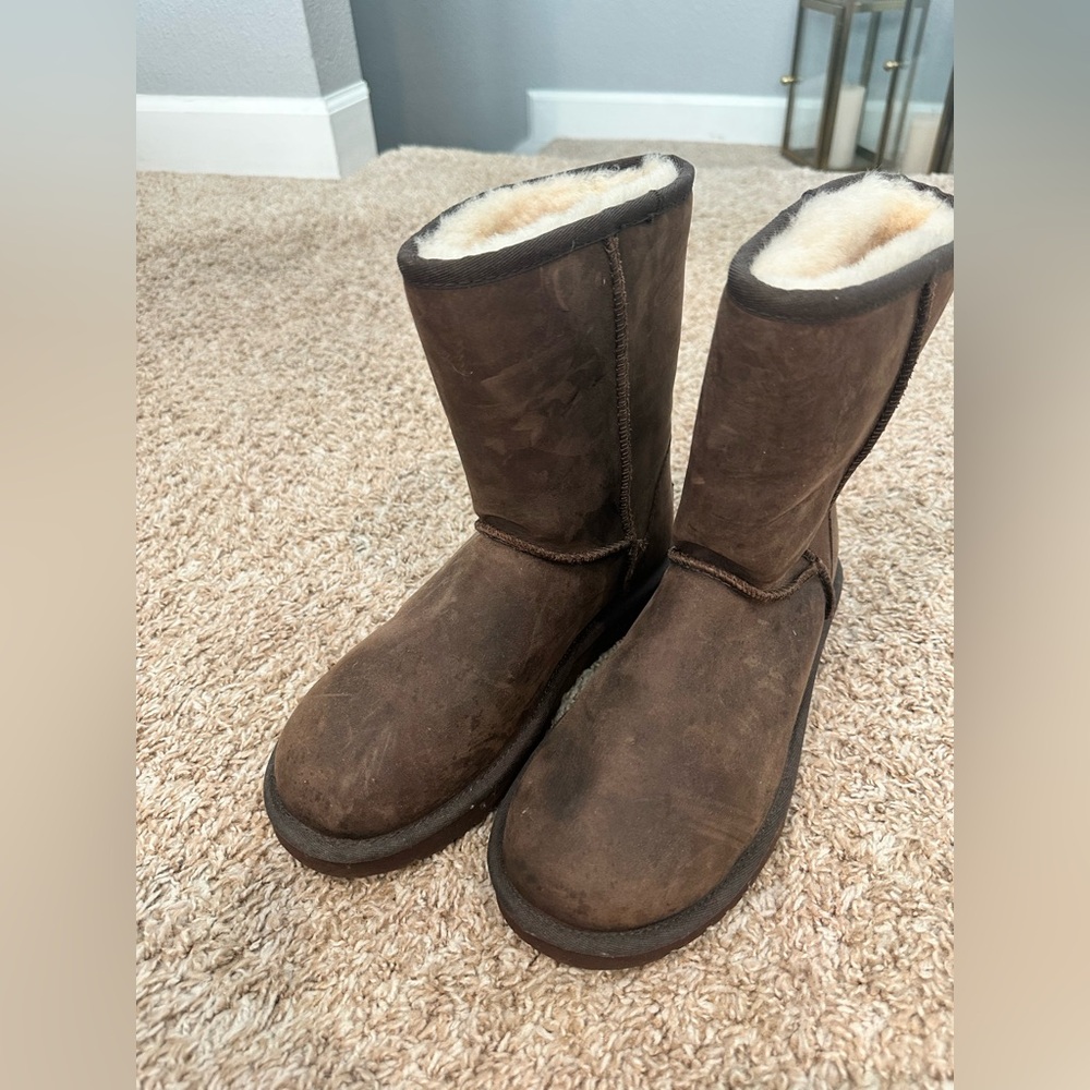 Brown suede/leather waterproof UGG